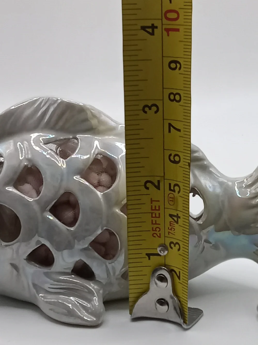 Ceramic Glossy Iridescent Potpourri Satchet Fish Décor